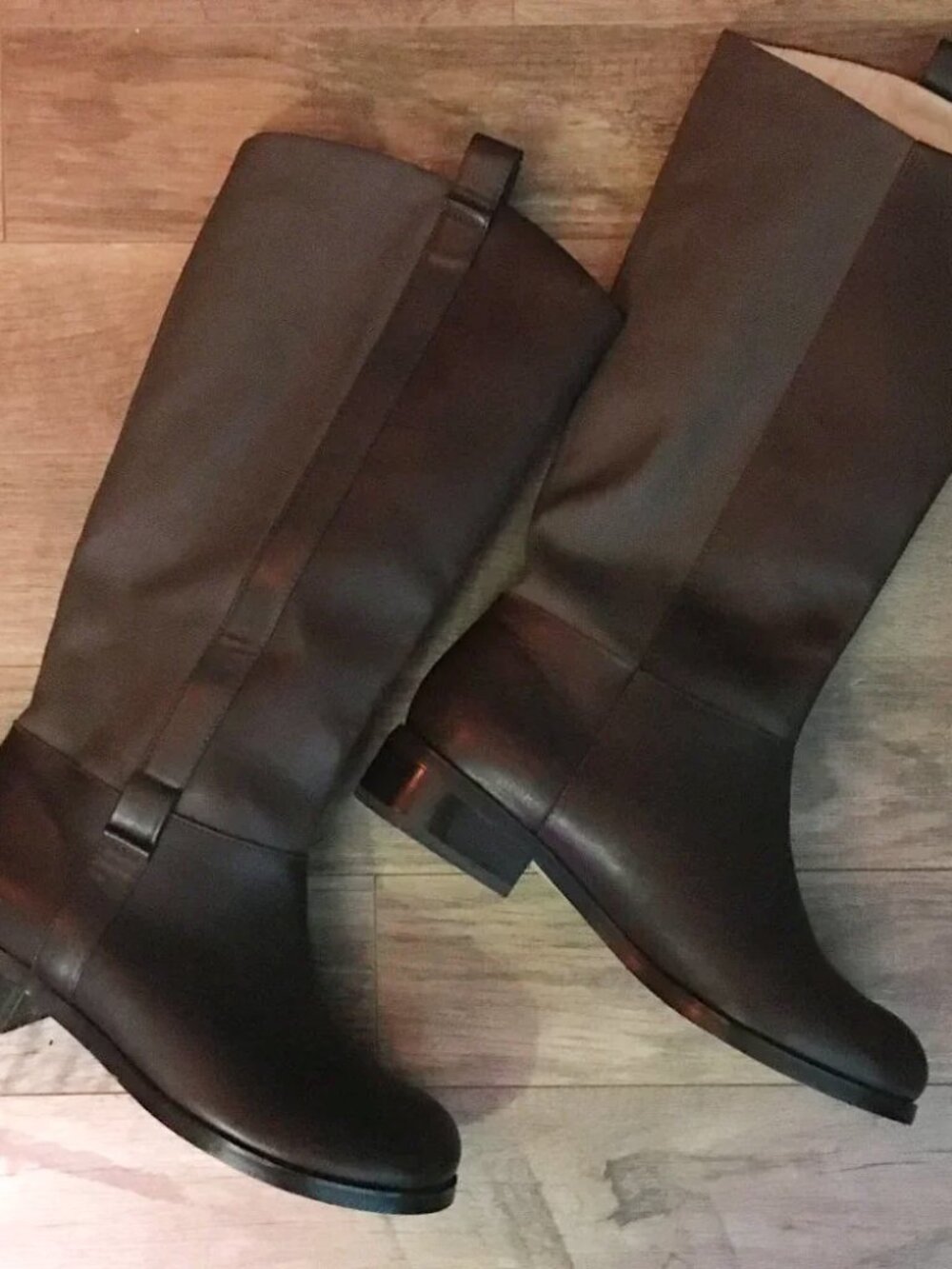 Joe's Jeans Brown Leather Canvas Tall Riding Boots 7 M Academia Equestrian